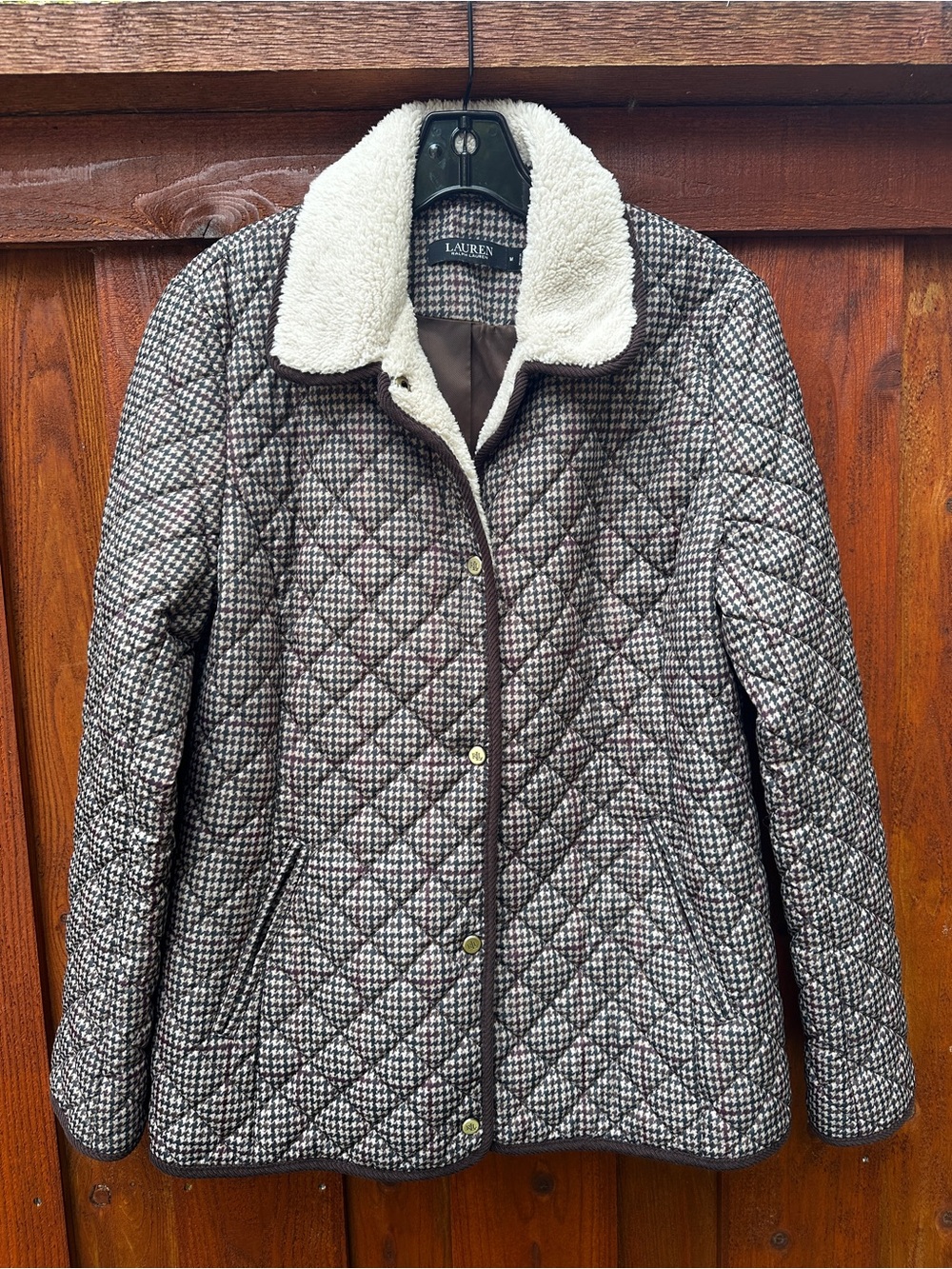LRL quilted houndstooth jacket